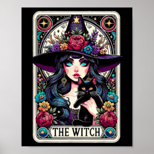 Póster La tarjeta Tarot de brujas Halloween Vibes góticos