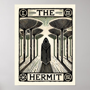 Póster La tarjeta tarot de Hermit