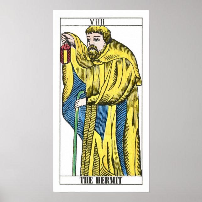Póster La tarjeta tarot de Hermit (Frente)