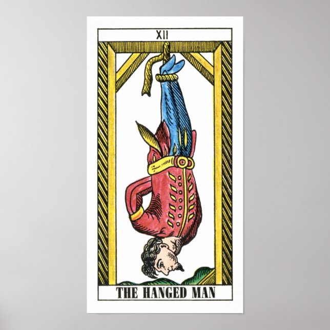 Póster La tarjeta Tarot de hombre ahorcado (Frente)