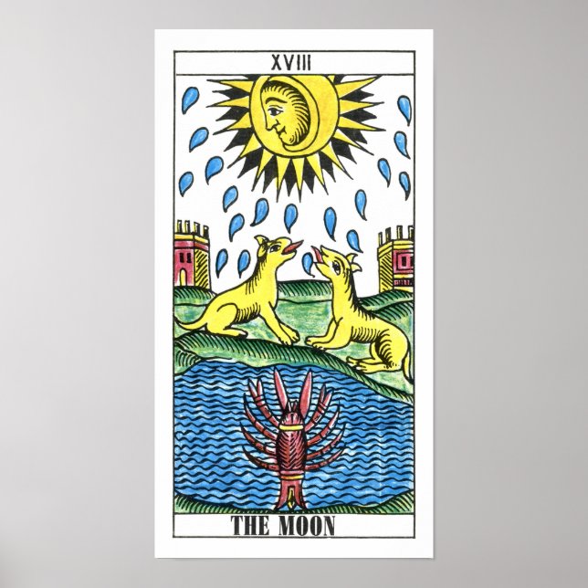 Póster La tarjeta Tarot de la Luna (Frente)