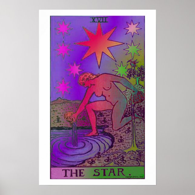 Póster La tarjeta Tarot de Star, Poster psicodélico (Frente)