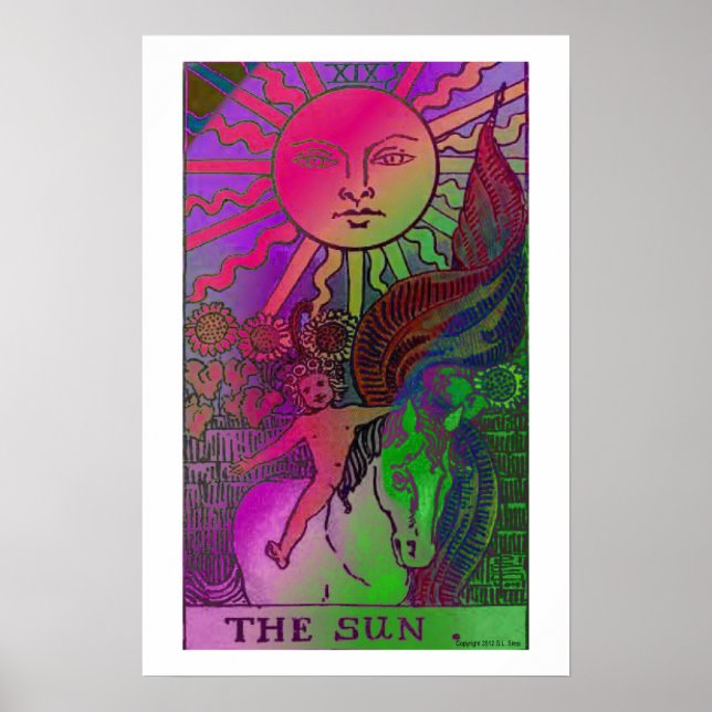 Póster La tarjeta Tarot de Sun Poster psicodélico (Frente)