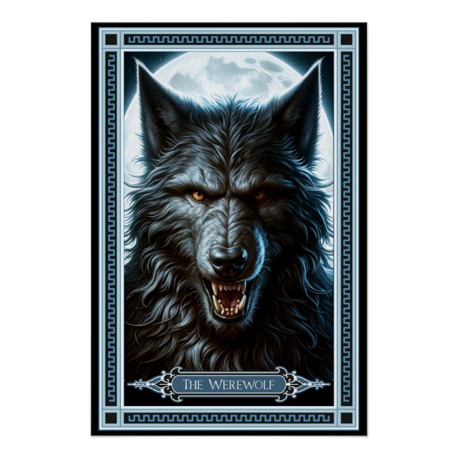 Póster La tarjeta Tarot de Werewolf (Anverso)