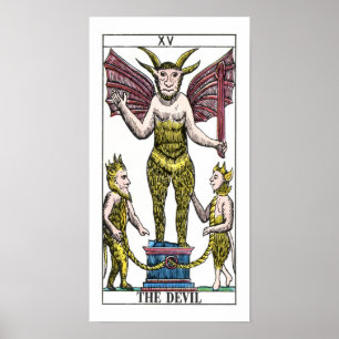 Póster La tarjeta Tarot del diablo