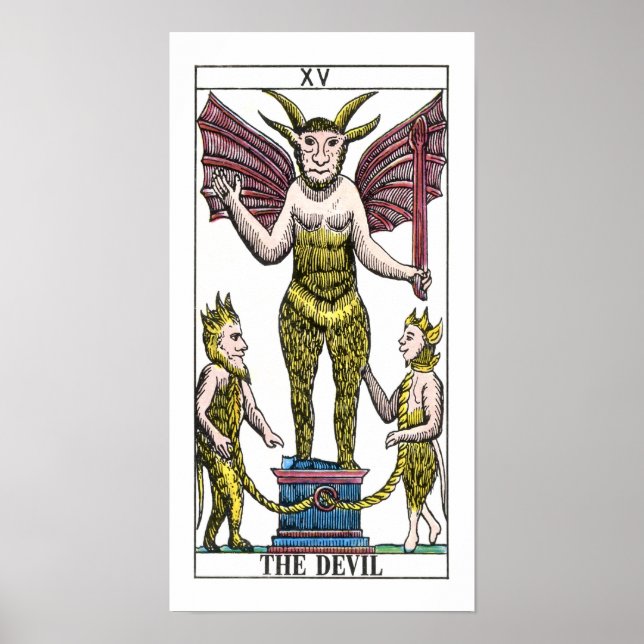 Póster La tarjeta Tarot del diablo (Frente)