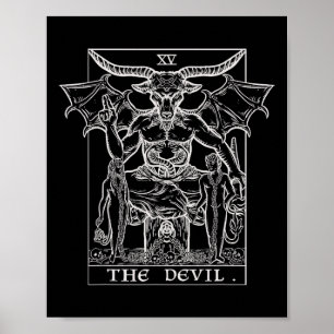 Póster La tarjeta Tarot Diablo homet Gothic Halloween Sat