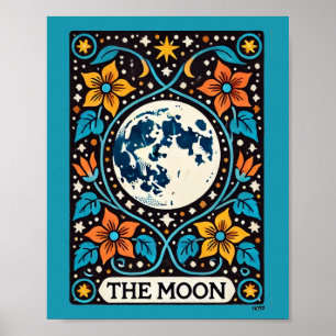 Póster La Tarjeta Tarot Luna Llena Luna
