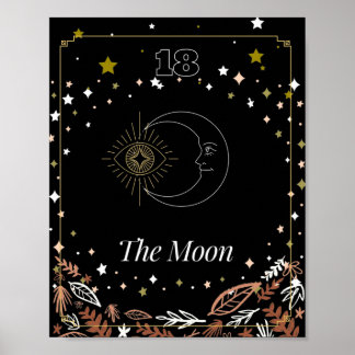 Póster La tarjeta tarot lunar, celestial
