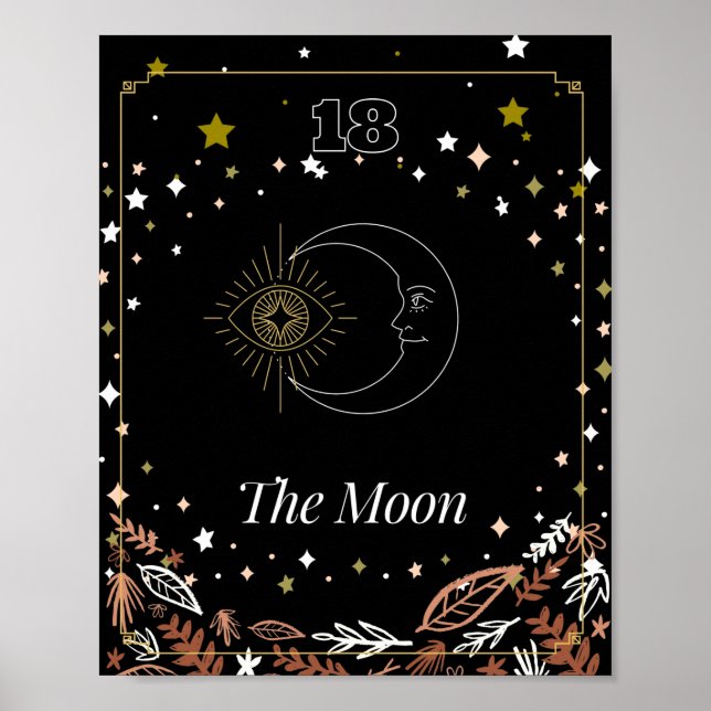 Póster La tarjeta tarot lunar, celestial (Frente)