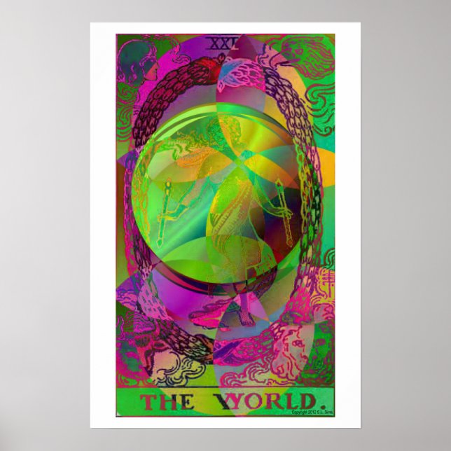 Póster La tarjeta tarot mundial Poster psicodélico (Frente)