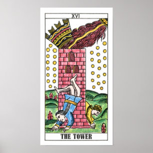Póster La tarjeta Tower Tarot