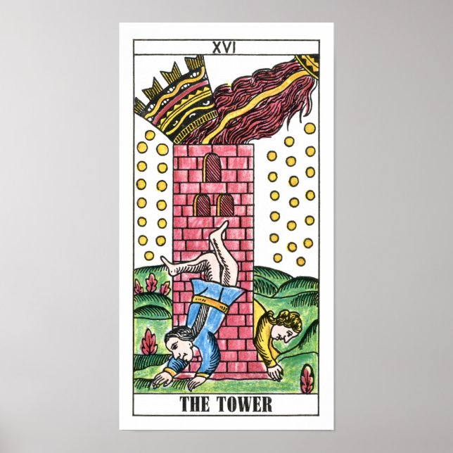 Póster La tarjeta Tower Tarot (Frente)