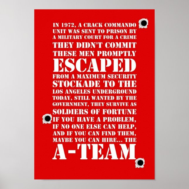 Póster La televisión retro inspirada en el equipo A (Frente)