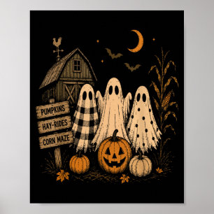 Póster La temporada trío fantasma parcela de calabazas gr