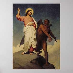 Póster La tentación de Cristo por Ary Scheffer (1854)