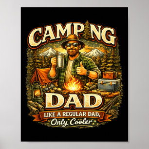 Póster La terapia es acampar camiseta – divertido acampar