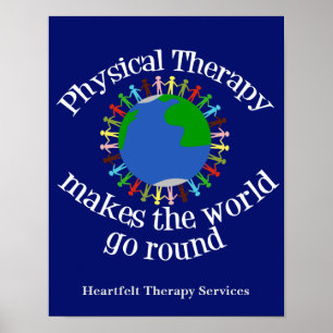 Póster La terapia física hace que el mundo va alrededor