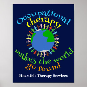 Póster La Terapia Ocupacional Hace que el Mundo Gire OT