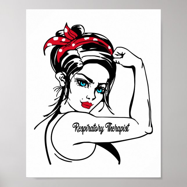 Póster La Terapia Respiratoria Rosie The Riveter Pin Up (Frente)