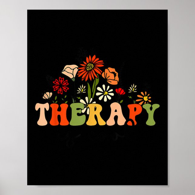 Póster La Terapia Retro Groovy Es Consciente De La Salud  (Frente)