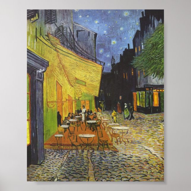 Póster La terraza del café de noche de Van Gogh (Frente)