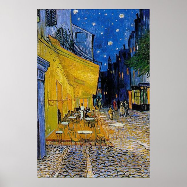 Póster La terraza del café de Vincent Van Gogh (Frente)