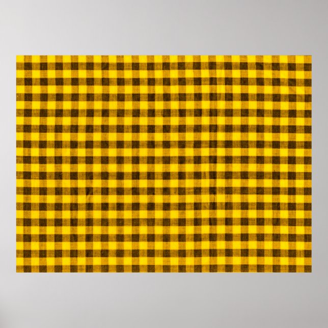 Póster La textura del amarillo brillante de gingha de uni (Frente)