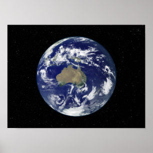 Póster La tierra completamente encendida se centró en