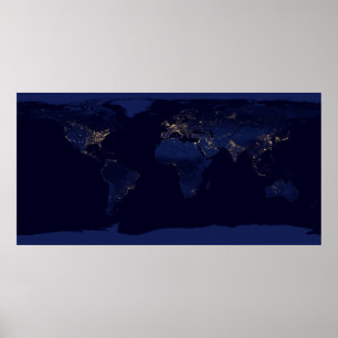 Póster La Tierra de noche