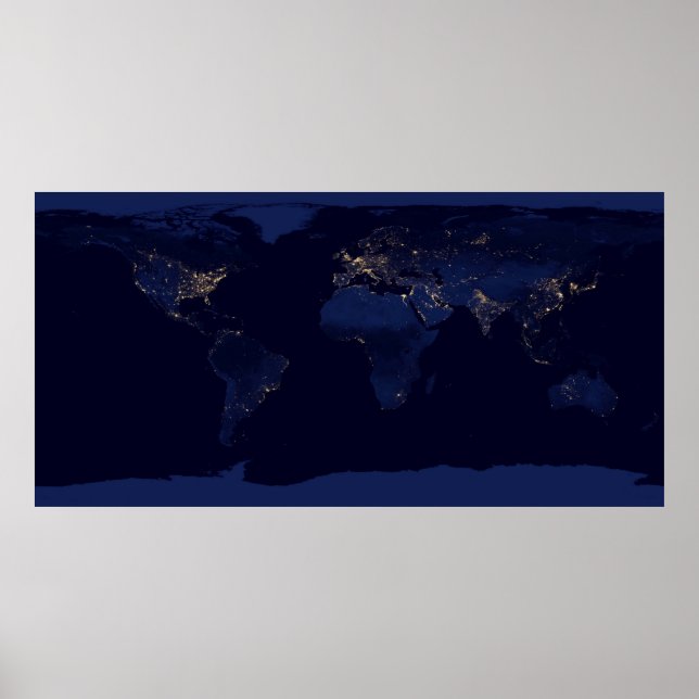 Póster La Tierra de noche (Frente)