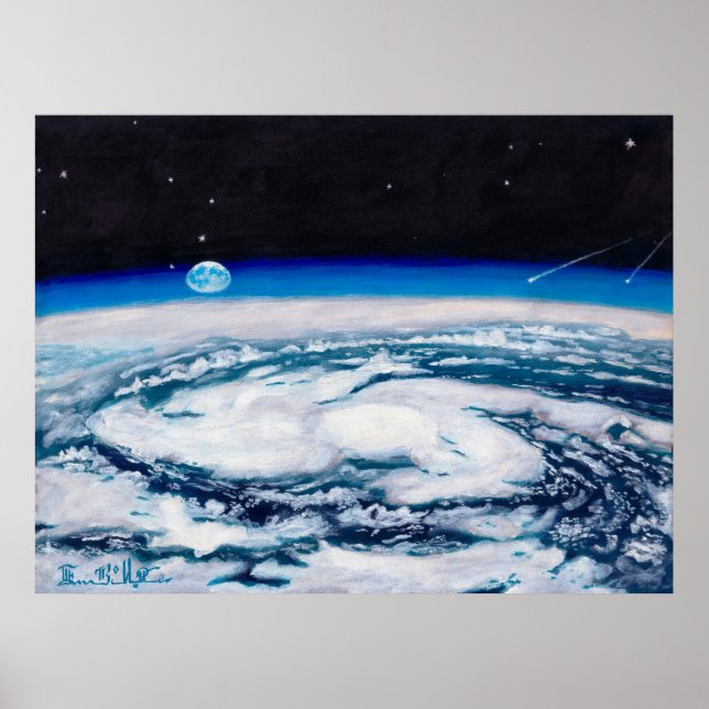 Póster La Tierra desde una altura giratoria (Frente)