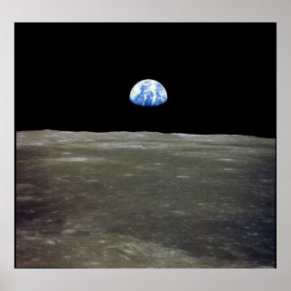 Póster La Tierra en el Espacio desde la Luna