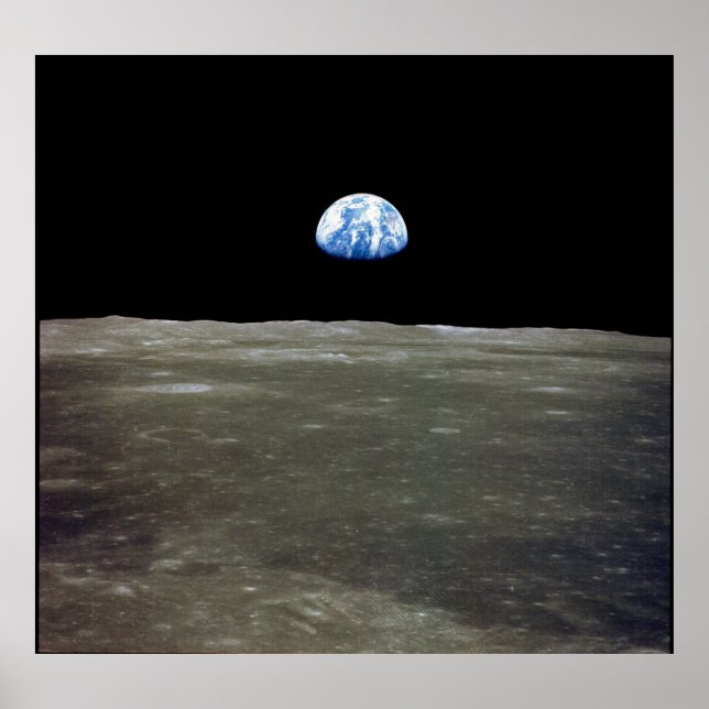 Póster La Tierra en el Espacio desde la Luna (Frente)