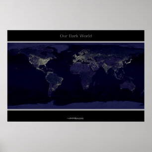 Póster La tierra en la noche