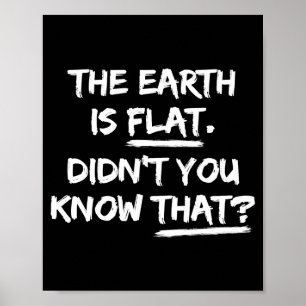 Póster La Tierra Es Plana No Lo Sabías Camiseta Divertida