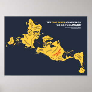Póster La Tierra Plana según los republicanos estadounide