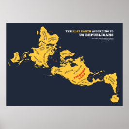 Póster La Tierra Plana según los republicanos estadounide