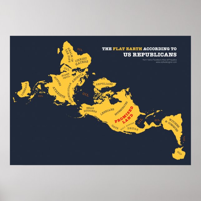 Póster La Tierra Plana según los republicanos estadounide (Frente)