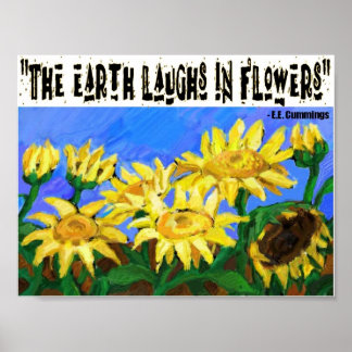 Póster La tierra ríe en el poster de Flores