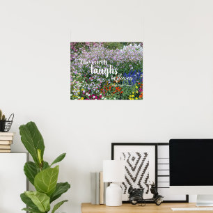 Póster La Tierra se Ríe en Flores Cita Floral