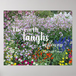 Póster La Tierra se Ríe en Flores Cita Floral