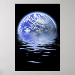 Póster La Tierra Sobre Las Fugas De Agua Inundadas