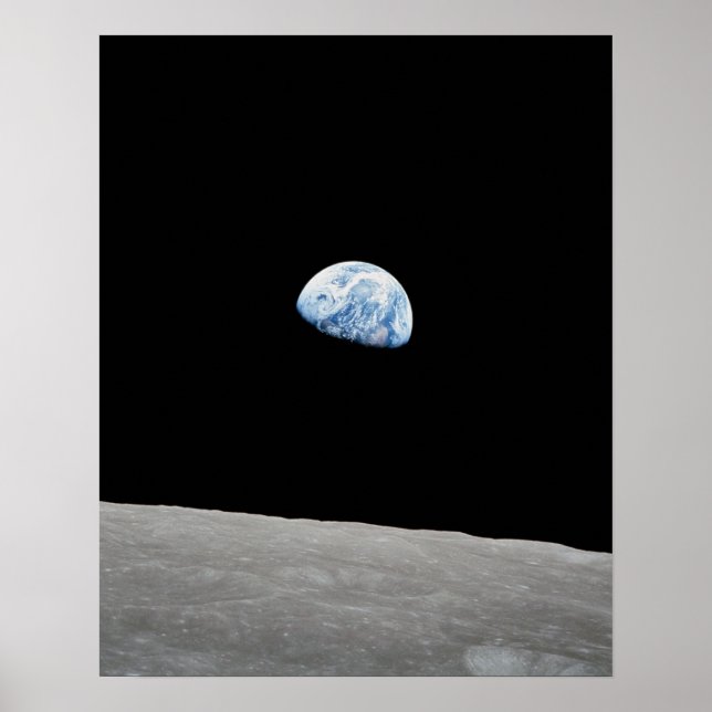Póster La Tierra subiendo por encima de la Luna, vista de (Frente)