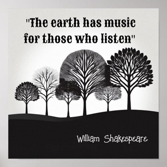 Póster La Tierra tiene música William Shakespeare (Frente)