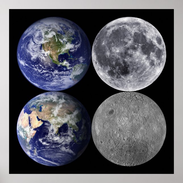 Póster La Tierra y la Luna desde el espacio (Frente)