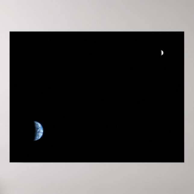 Póster La Tierra y la Luna vistas desde Marte (Frente)