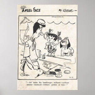 Póster La tira cómica vintage de Angel Face