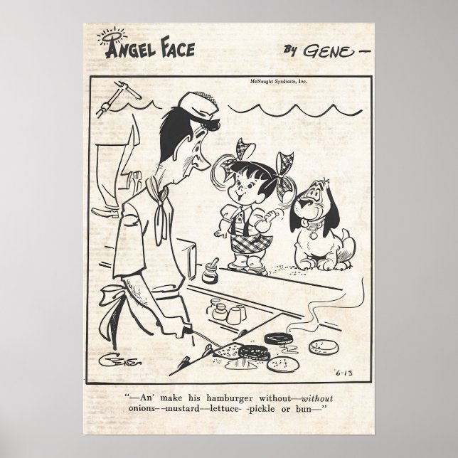 Póster La tira cómica vintage de Angel Face (Frente)