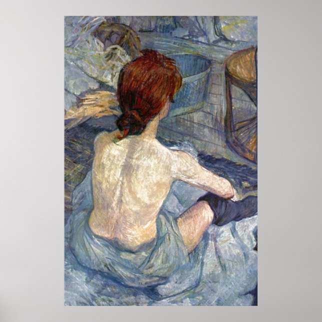 Póster La Toilette Rousse - Pintura de Toulouse-Lautrec (Frente)